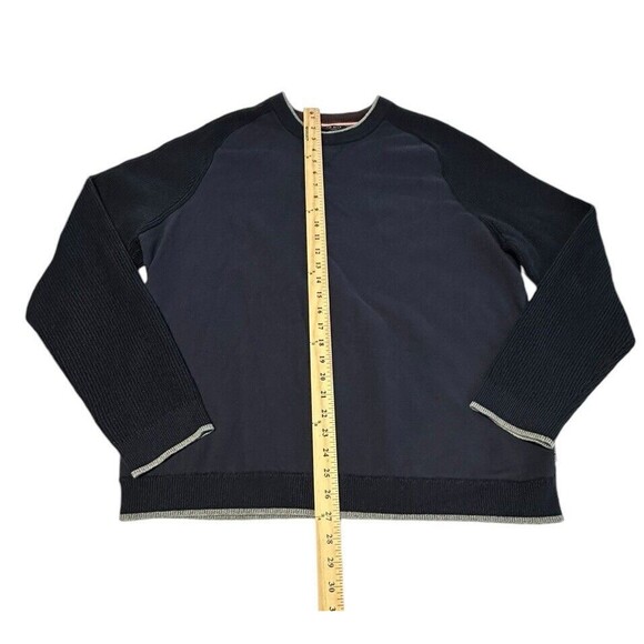TED BAKER London Wool 6 2XL Crewneck Sweater Sweatshirt Navy Ribbed Men #IJ11-5 - Picture 8 of 12
